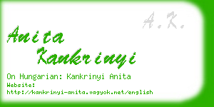 anita kankrinyi business card